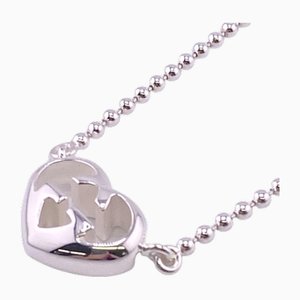 Interlocking G Heart Icon Silver Necklace from Gucci