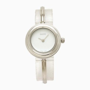 Bezel White Dial Quartz Watch from Gucci