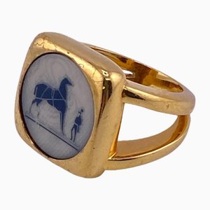 Gold Corozo Ring from Hermes