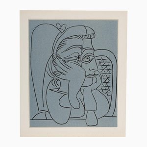 Pablo Picasso, Woman Leaning on Her Elbows, 1962, Lithograph