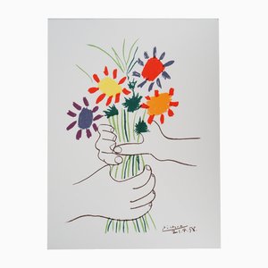 Pablo Picasso, Der Blumenstrauß des Friedens, Lithographie