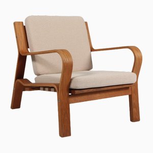 Lounge Chair Model 671 in Oak, Coda 2 Fabric and Cotton Rope attributed to Hans J. Wegner for Getama, 1970s