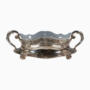 Art Nouveau Silver Jardinière with Cut Glass Liner from Wilhelm Binder, Germany, 1890s