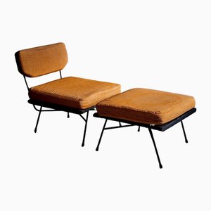 Elettra Lounge Chair with Ottoman attributed to Studio BBPR for Arflex, 1960s, Set of 2