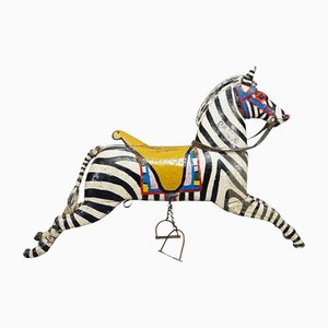 Antikes Kinderkarussell Zebra, Deutschland, Frühes 20. Jahrhundert