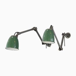 English Industrial Articulated Wall Lamps, 1940s, Set of 2