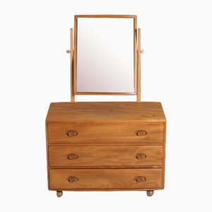 Mid-Century Ercol Windsor Model 483 Vanity Chest of Drawers with Mirror, 1960s.