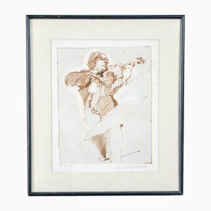 Claude Weisbuch, violinista, litografía