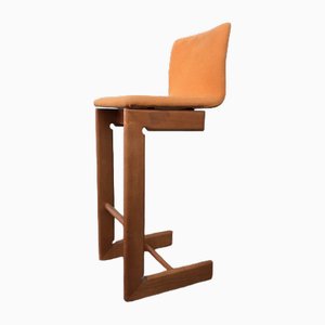 Vintage Stool in Wood and Fabric, 1970s
