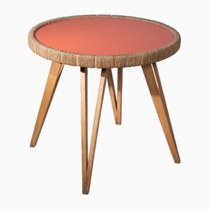 Table Basse en Bois et Corde Tissée par Augusto Romano, Italie, 1940s