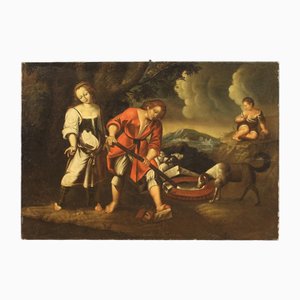 Artiste Italien, Figures, 1750, Huile sur Toile