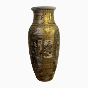 Antique Japanese Satsuma Floor Standing Vase, 1880