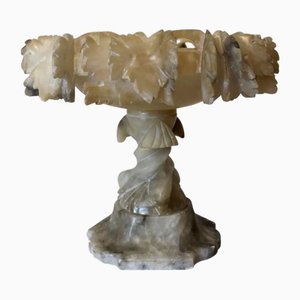 Tazza Centerpiece in Alabaster, Italy, 19th Century