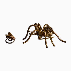 Brass Spider and Fly, 1940s, Set of 2