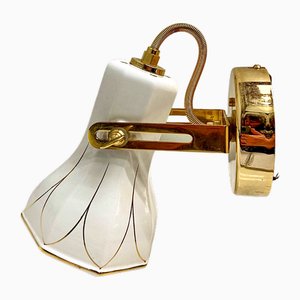 Brass and Ceramic Wall Lamp from Faladesa, Spain, 1980s