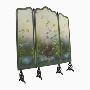 Art Nouveau Jugendstil French Hand Painted Fire Screen Fireplace, 1900s
