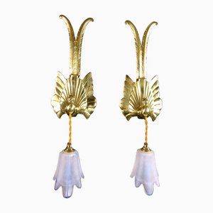 Art Deco French Sconces in Bronze Birds, 1890s, Set of 2