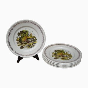 Earthenware Plates from Lunéville, 1890s, Set of 6
