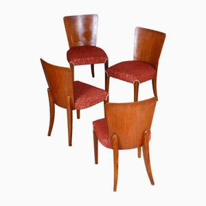 Art Deco Dining Chairs attributed to Jindrich Halabala for Up Zavody, 1940s, Set of 4