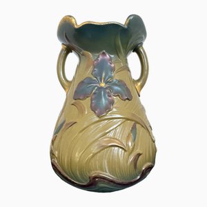 Art Nouveau Ceramic Vase from Sarreguemines, 1900