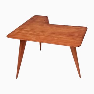 Vintage Irregular Shaped Wooden Veneer Coffee Table attributed to Gio Ponti, Italy, 1950s