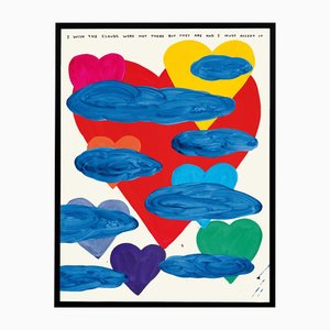 David Shrigley, Vorrei che le nuvole non fossero lì, 2024, incorniciato