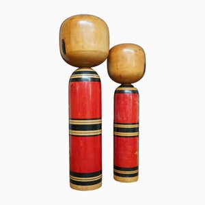 Vintage Traditional Kokeshis by Kawamura Shoji, Japan, 1960s, Set of 2