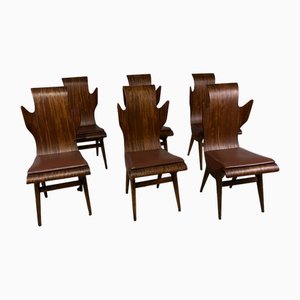Wooden Fiamma Dining Chairs by Dante Latorre for Pozzi and Verga, 1960s, Set of 6