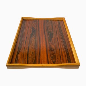 Vintage Scandinavian Turning Tray in Beech and Rosewood, 1970s