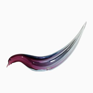 Pájaro de cristal de Murano de Livius Seguso, Italia, años 70