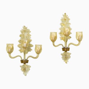 Wall Lights in Murano Glass by Archimede Seguso, 1940, Set of 2
