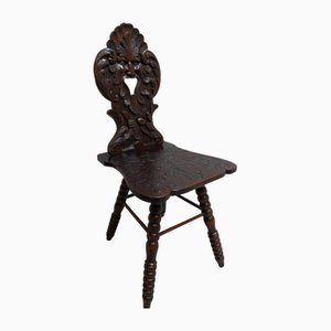 Chaise de Couloir Antique Sculptée