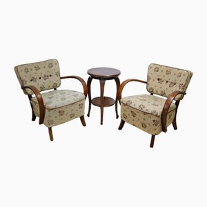 Art Deco H237 Armchairs attributed to Jindrich Halabala, 1932, Set of 2