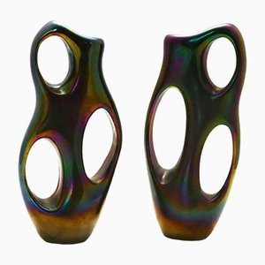 Murano Anse Volanti Vases by Giorgio Ferro for Avem, 1950s, Set of 2