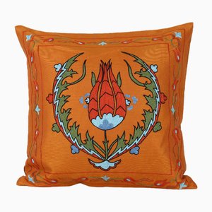 Turkish Suzani Silk Embroidery Pillow Cover, 2010s