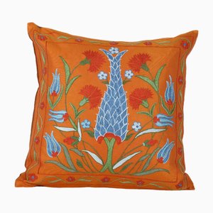 Housse de Coussin Suzani Vintage en Soie, 2010s