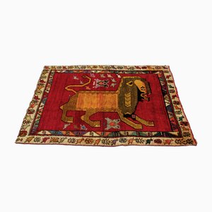 Tapis Tribal Pictorial Tigre en Laine nouée à la Main du Moyen-Orient fin du 20ème siècle