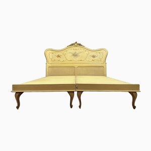 Louis XV Venetian Bed in Lacquered and Gilded Wood, 1920s