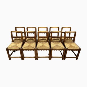 Gothic Chairs in Walnut, Milan, 1850s, Set of 10