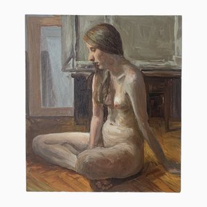 Agnieszka Staak-Janczarska, Nude in an Atelier, Oil on Board, 2021