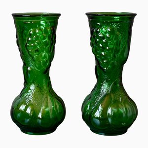 Carafe en Verre Vert de Empoli, 1960s, Set de 2