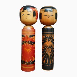 Vintage Traditional Kokeshi, Japan, 1960s, Set of 2