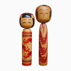 Vintage Traditional Kokeshi, Japan, 1950s, Set of 2