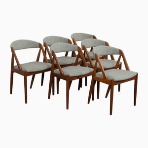 Teak Chairs Model 31 by Kai Kristiansen for Schou Andersen, Denmark, 1960s, Set of 6