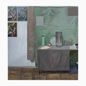 Agnieszka Staak-Janczarska, Stillleben mit Flötistin, 2018, Öl auf Leinwand