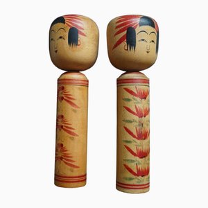 Vintage Hijiori Traditional Kokeshi by Okuyama Kuraji, Japan, 1950s, Set of 2