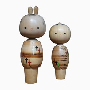 Vintage Sosaku Kokeshi by Maruyama Hougetsu, Japan, 1960s, Set of 2