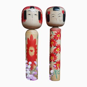 Kokeshi vintage, Giappone, anni '60, set di 2