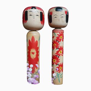 Vintage Traditional Kokeshi, Japan, 1960s, Set of 2