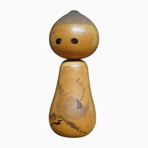 Vintage Sosaku Kokeshi in Chestnut by Watanabe Masao, Japan, 1960s